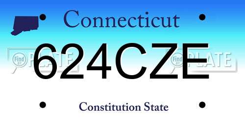 624CZE Connecticut License Plate