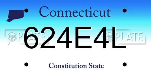 624E4L Connecticut License Plate