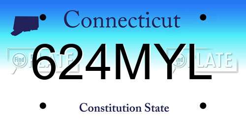624MYL Connecticut License Plate