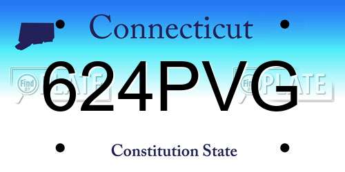 624PVG Connecticut License Plate