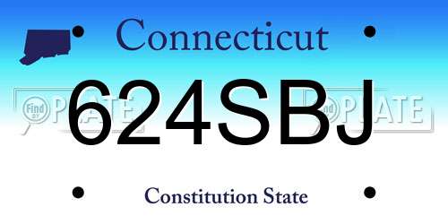 624SBJ Connecticut License Plate