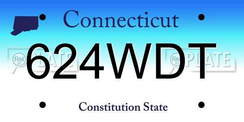 624WDT Connecticut License Plate