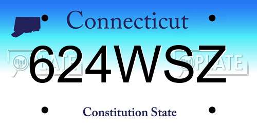 624WSZ Connecticut License Plate