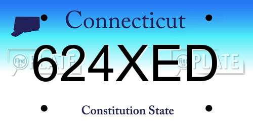 624XED Connecticut License Plate