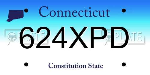 624XPD Connecticut License Plate