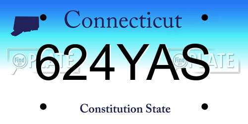 624YAS Connecticut License Plate