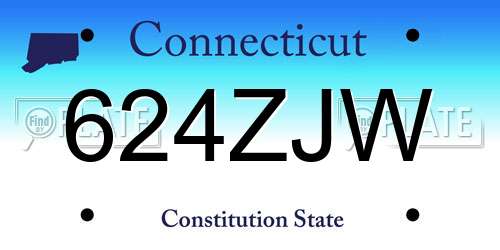 624ZJW Connecticut License Plate