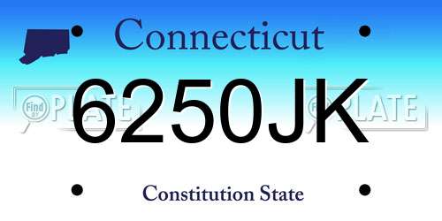 6250JK Connecticut License Plate