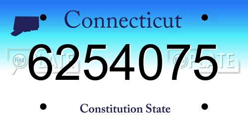 6254075 Connecticut License Plate