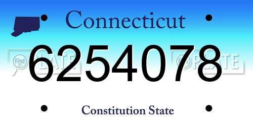 6254078 Connecticut License Plate