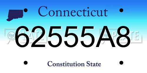 62555A8 Connecticut License Plate
