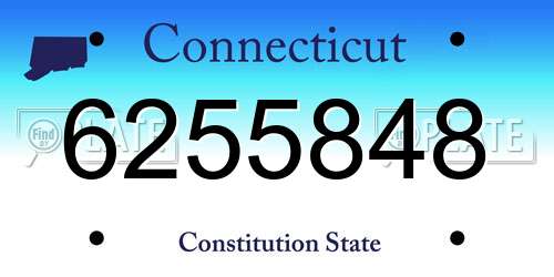 6255848 Connecticut License Plate