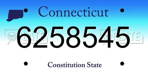 6258545 Connecticut License Plate