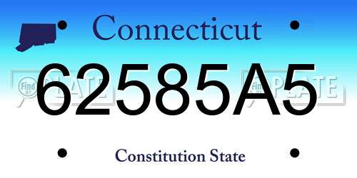 62585A5 Connecticut License Plate