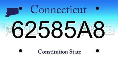62585A8 Connecticut License Plate