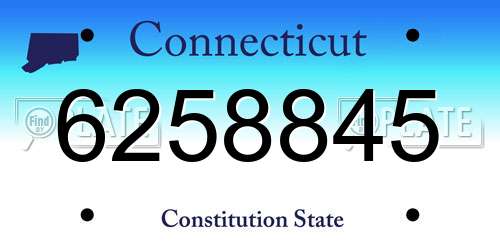 6258845 Connecticut License Plate