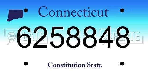 6258848 Connecticut License Plate