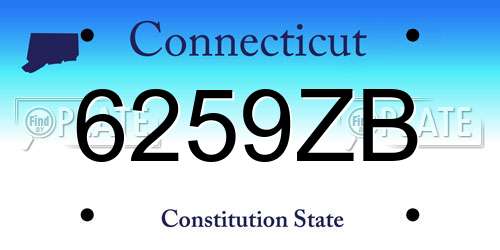 6259ZB Connecticut License Plate