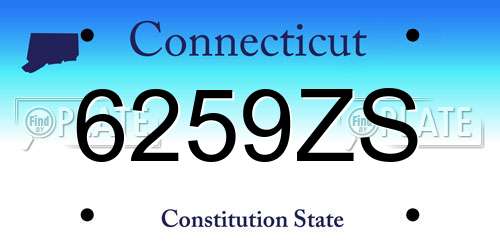 6259ZS Connecticut License Plate