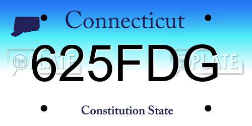 625FDG Connecticut License Plate