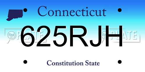 625RJH Connecticut License Plate