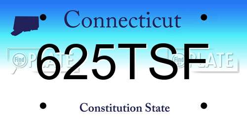 625TSF Connecticut License Plate