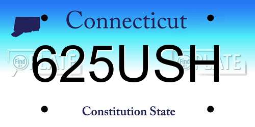 625USH Connecticut License Plate