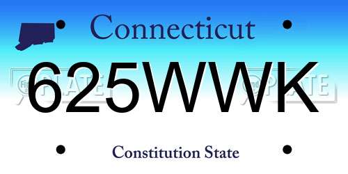 625WWK Connecticut License Plate