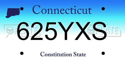 625YXS Connecticut License Plate