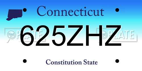625ZHZ Connecticut License Plate