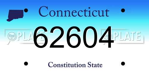 62604 Connecticut License Plate