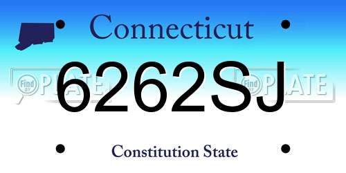 6262SJ Connecticut License Plate