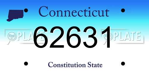 62631 Connecticut License Plate