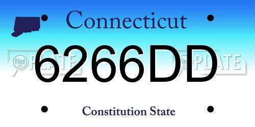 6266DD Connecticut License Plate