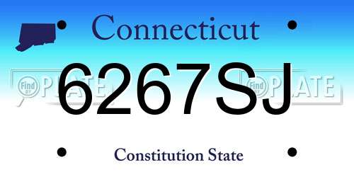 6267SJ Connecticut License Plate