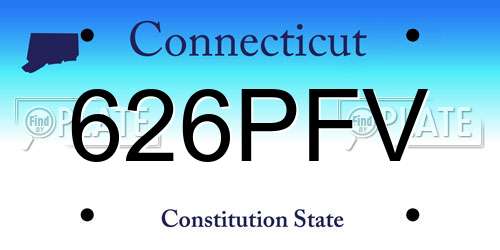 626PFV Connecticut License Plate