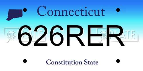 626RER Connecticut License Plate