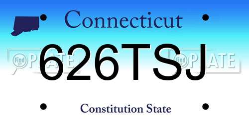 626TSJ Connecticut License Plate