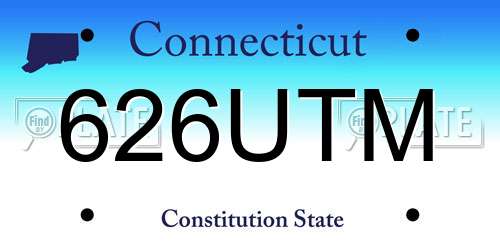 626UTM Connecticut License Plate