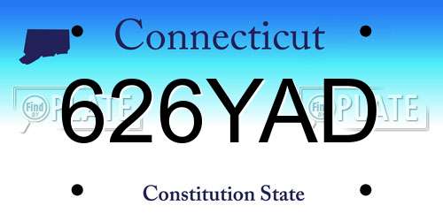 626YAD Connecticut License Plate