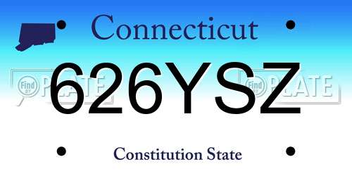626YSZ Connecticut License Plate
