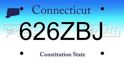 626ZBJ Connecticut License Plate