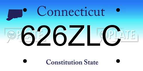 626ZLC Connecticut License Plate