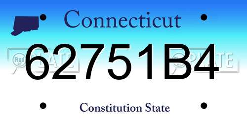 62751B4 Connecticut License Plate