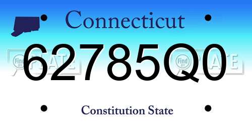 62785Q0 Connecticut License Plate