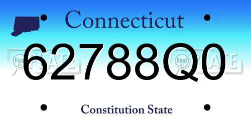 62788Q0 Connecticut License Plate