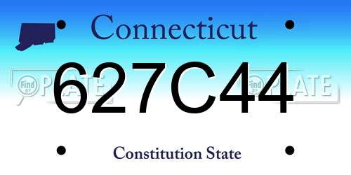 627C44 Connecticut License Plate