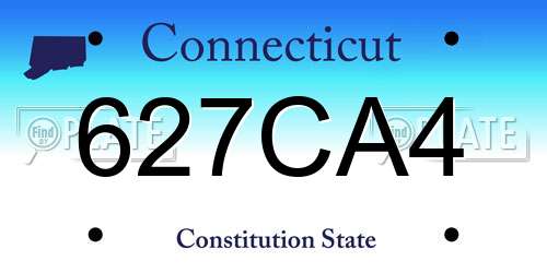 627CA4 Connecticut License Plate