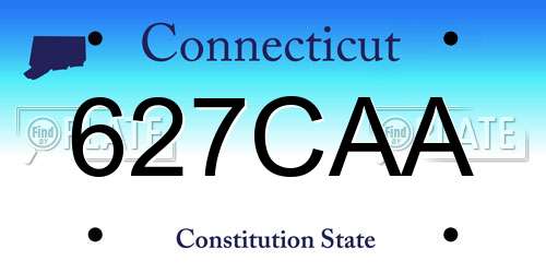 627CAA Connecticut License Plate