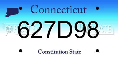 627D98 Connecticut License Plate